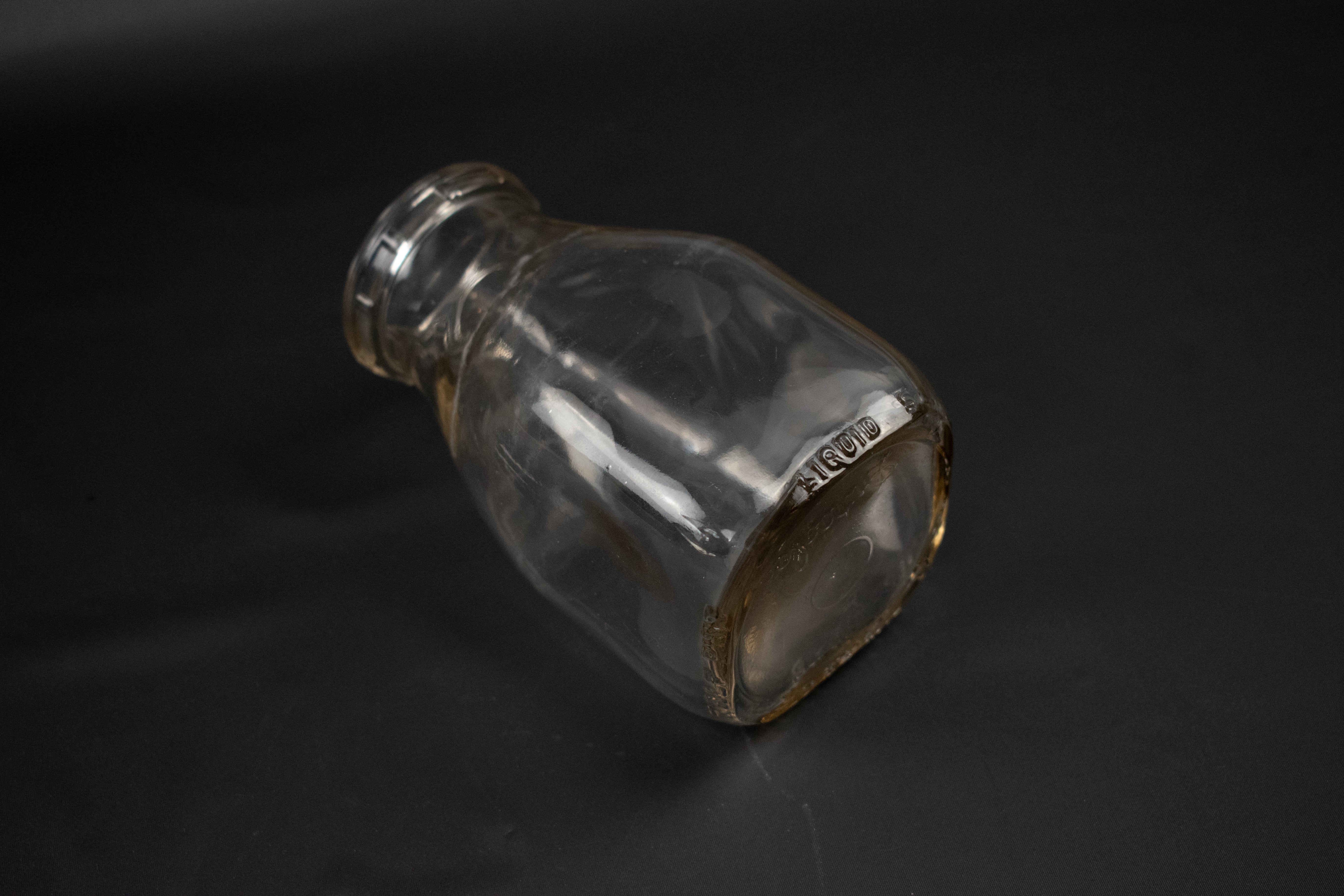 Glass Mini Jar 4 and half inch used Bottle Short Milk Container 940 18/5 Vintage