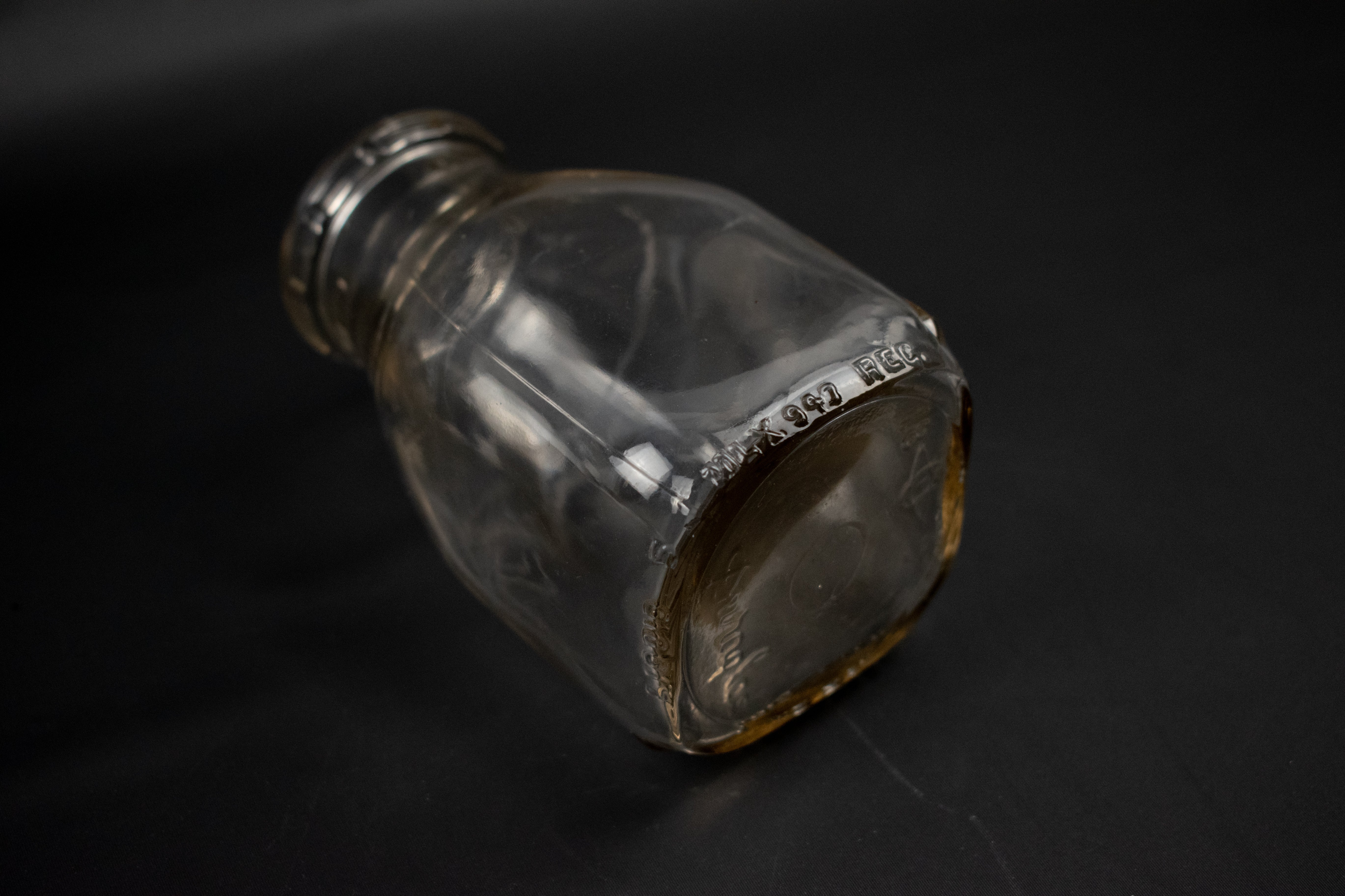 Glass Mini Jar 4 and half inch used Bottle Short Milk Container 940 18/5 Vintage