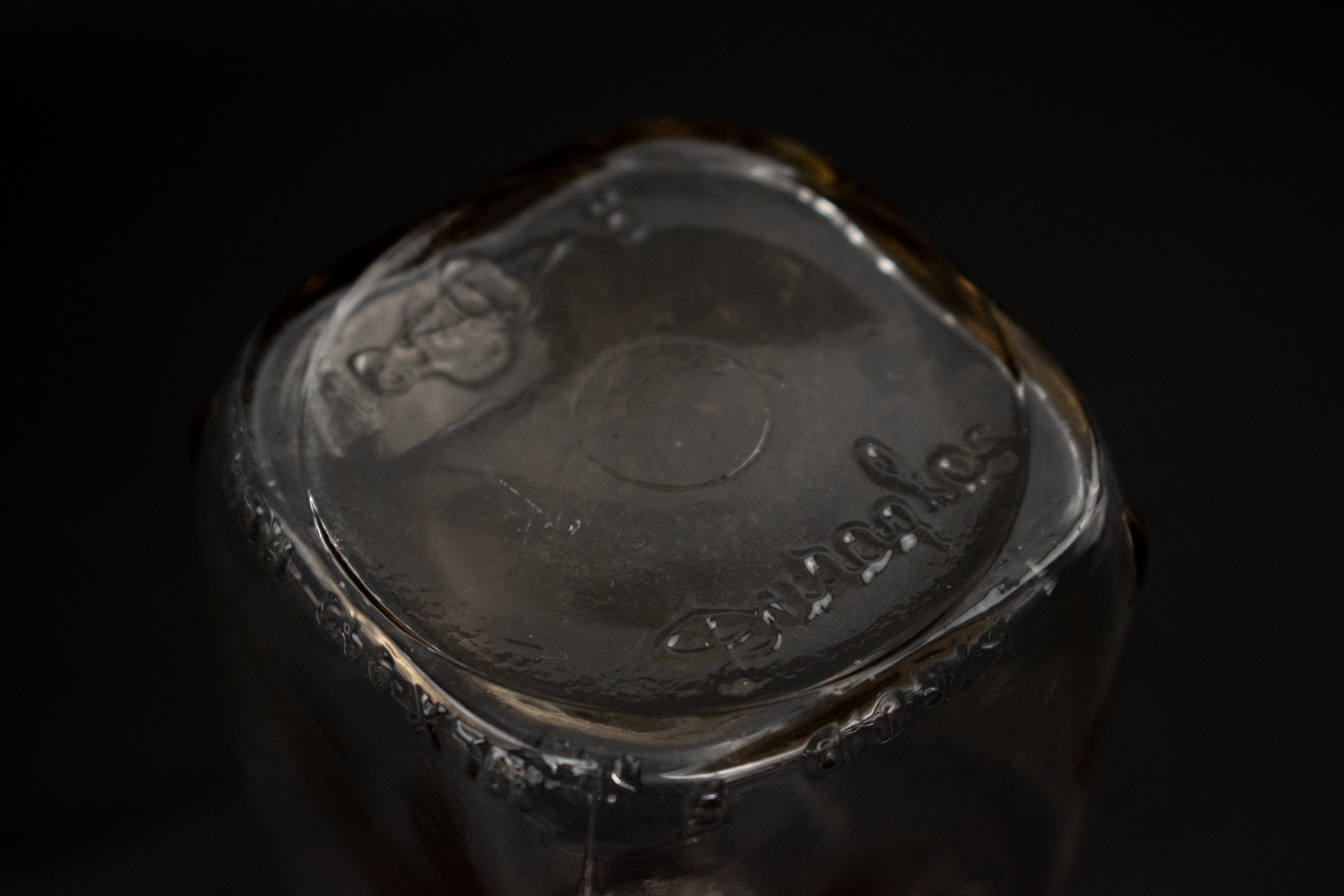 Glass Mini Jar 4 and half inch used Bottle Short Milk Container 940 18/5 Vintage