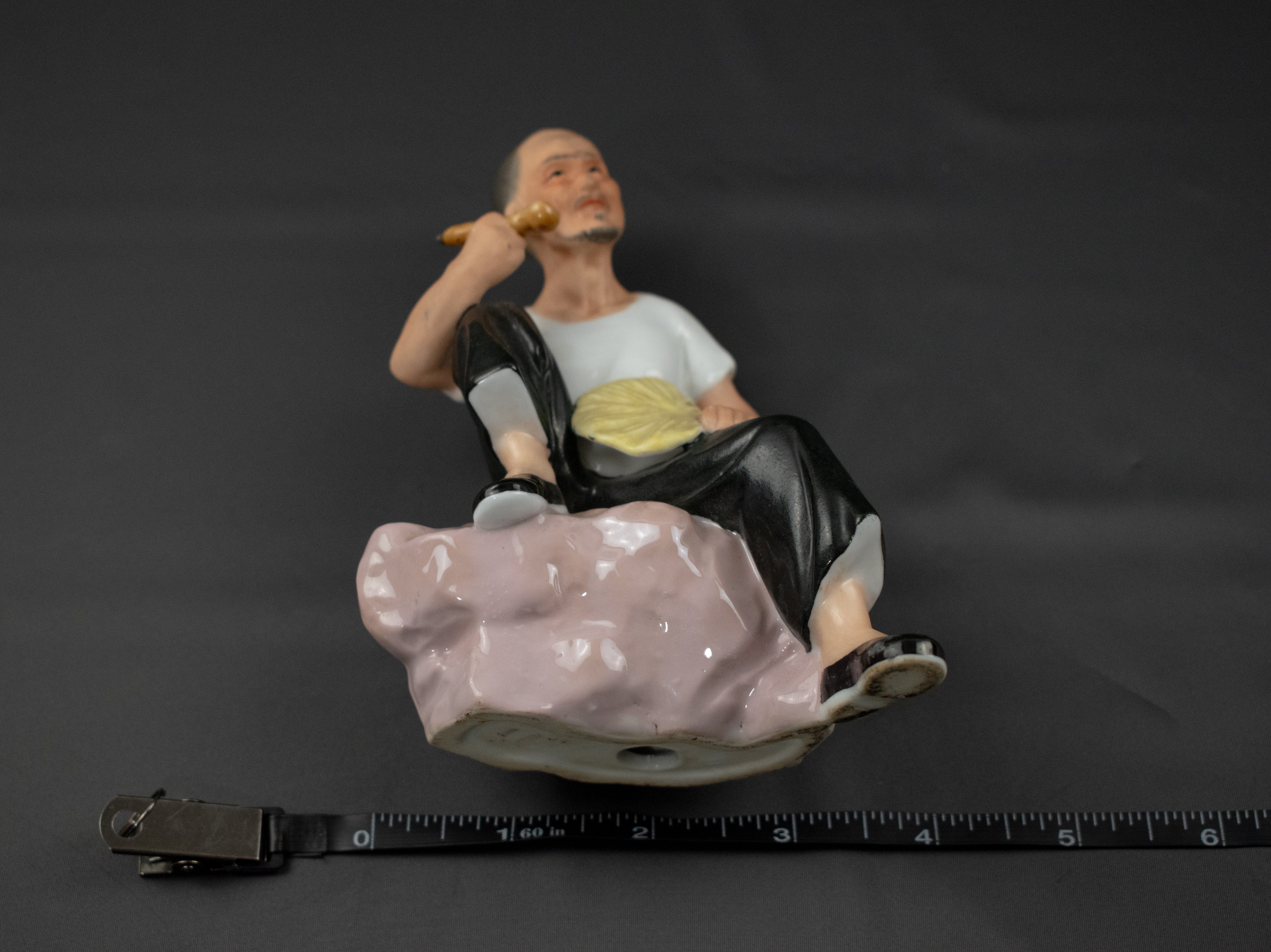 Smoking Asian Man Ceramic Used Statue Used 5 inch