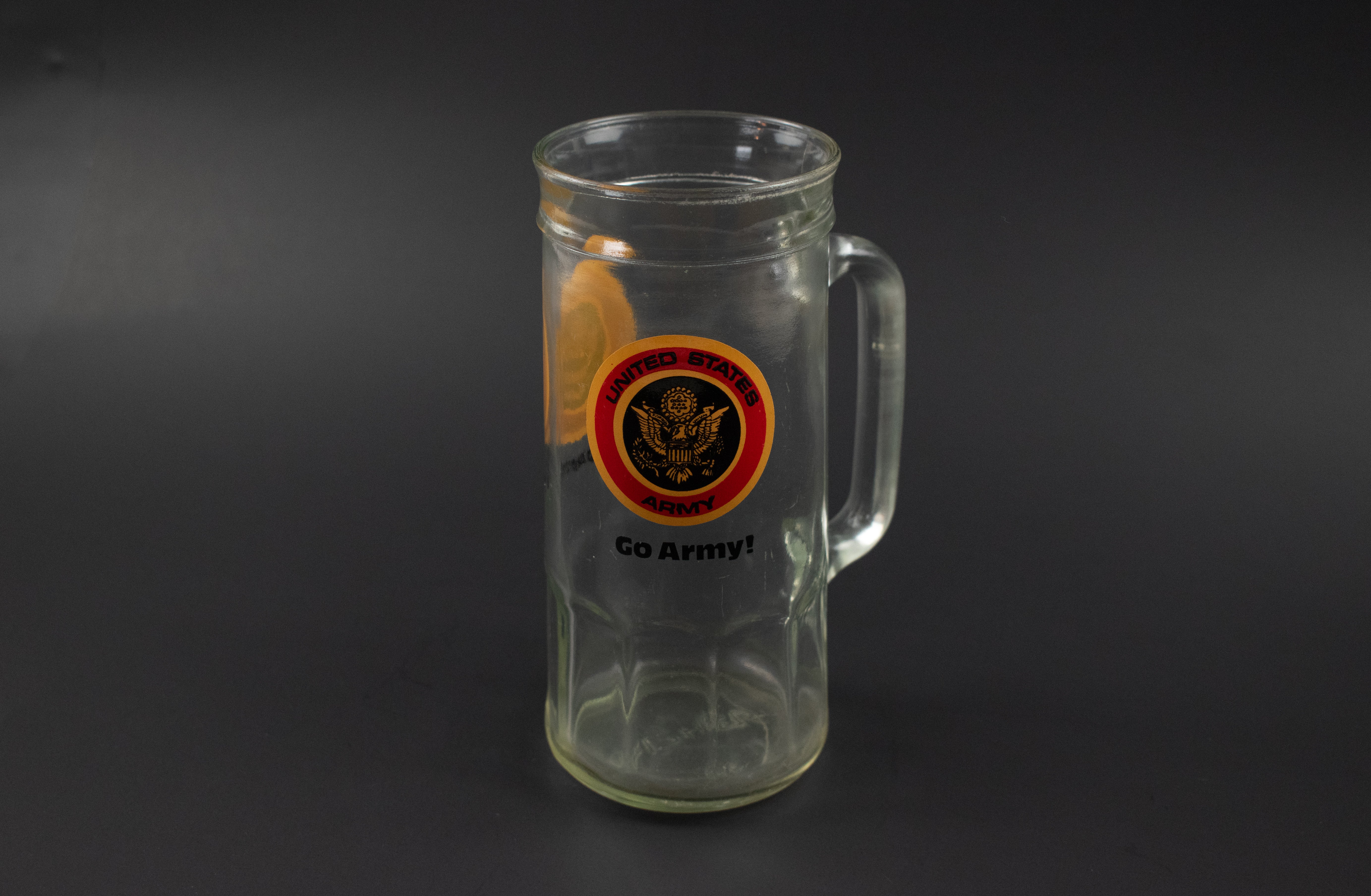 Vintage United States Army GO Army Fisher Glass Mug Vintage 6 1/2 Beer Mug