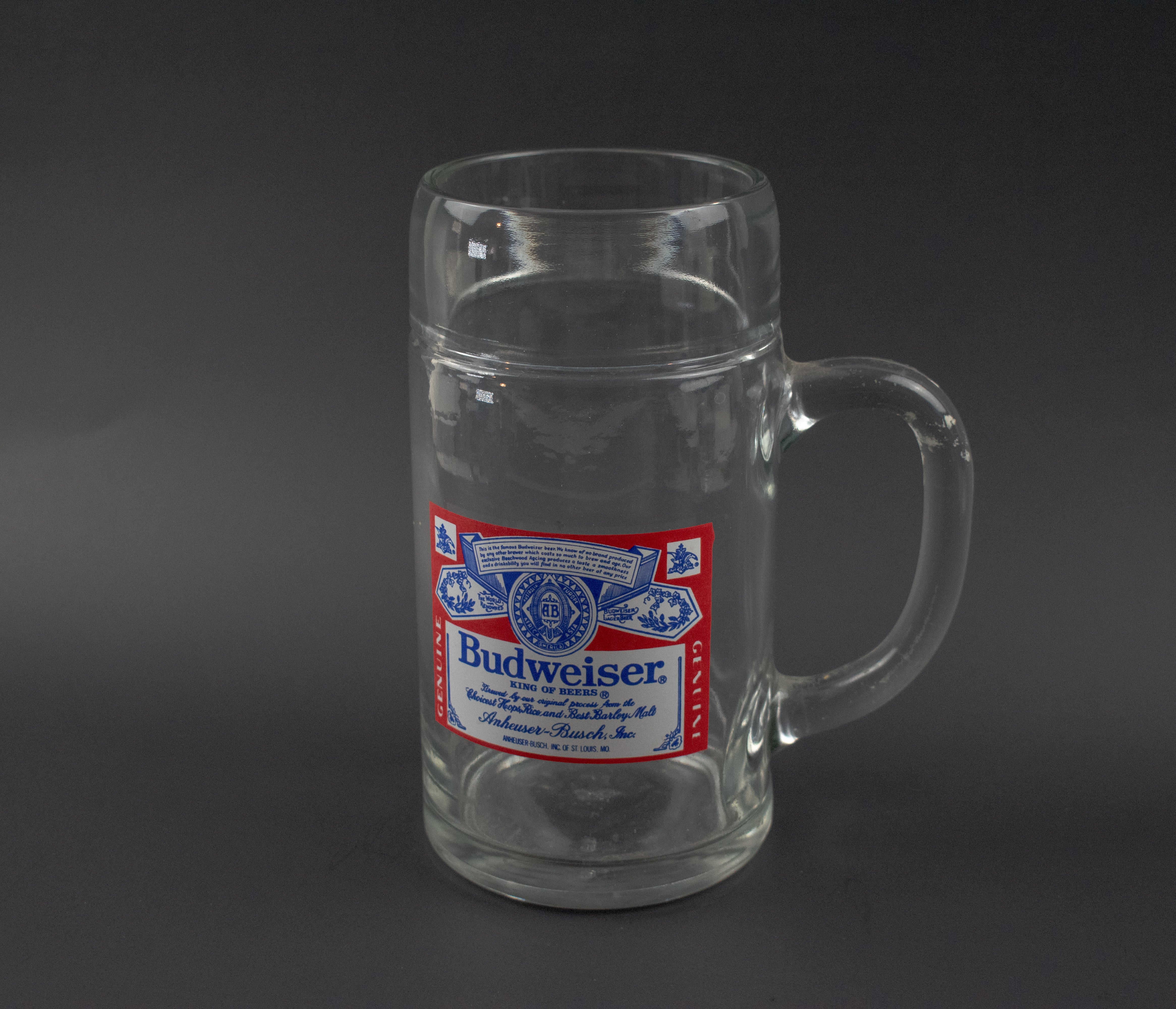 Budweiser Beer glass Collectible Beer mug Used Large