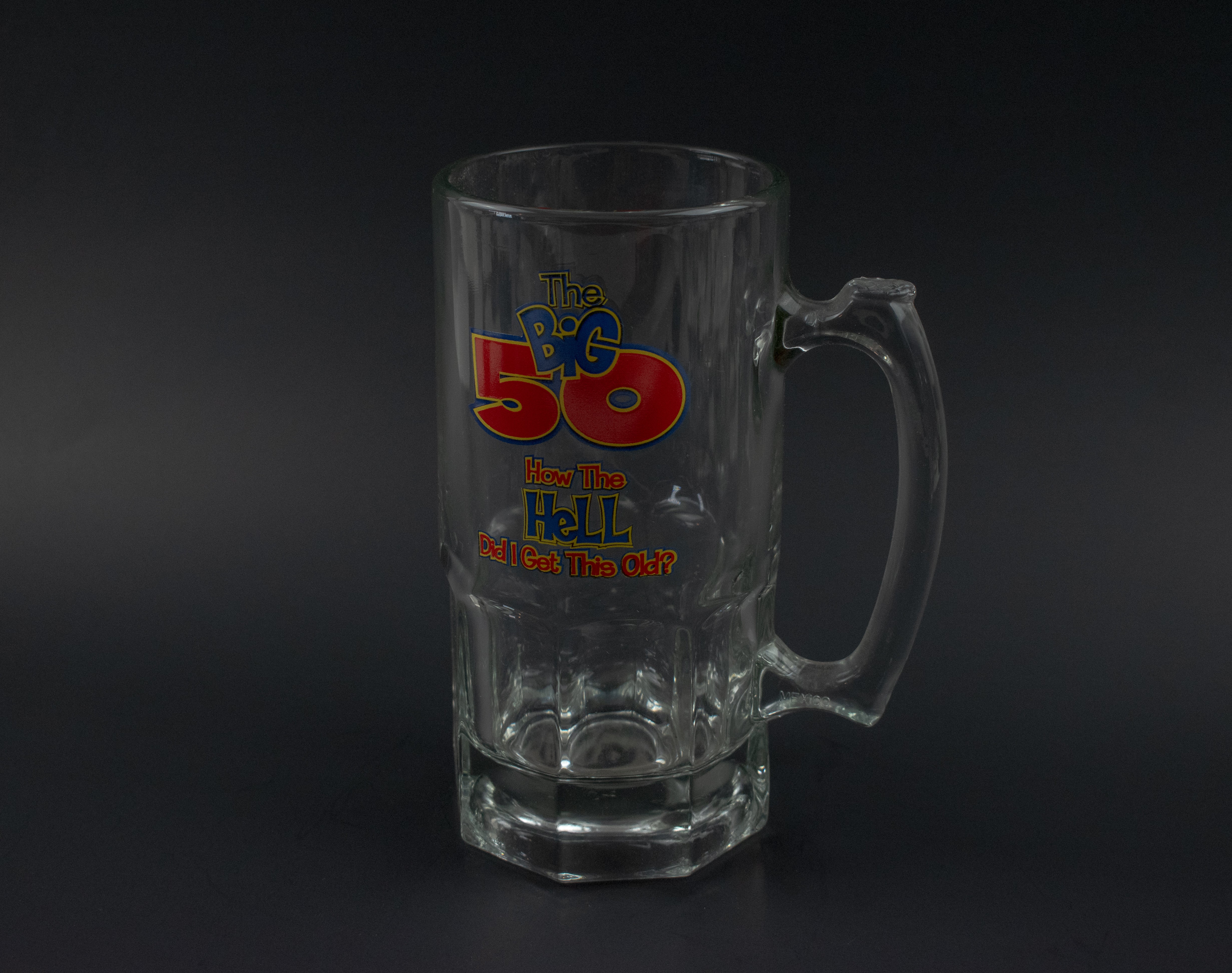 Birthday 50 Years Tall Beer Mug Gift "How the hell did I get this old" Beer Mug Glass