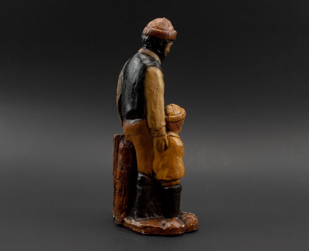 Fishermen and son 10 inch statue Orzeck Ware Massachusetts Used