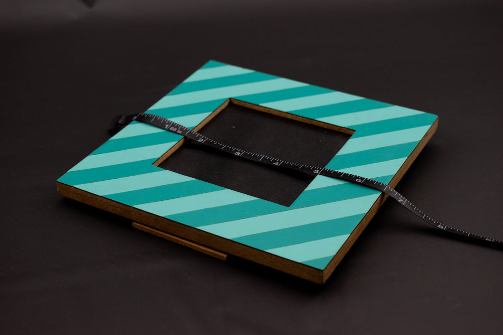 Picture Frame used Wood Teal Green Blue 4 x 4