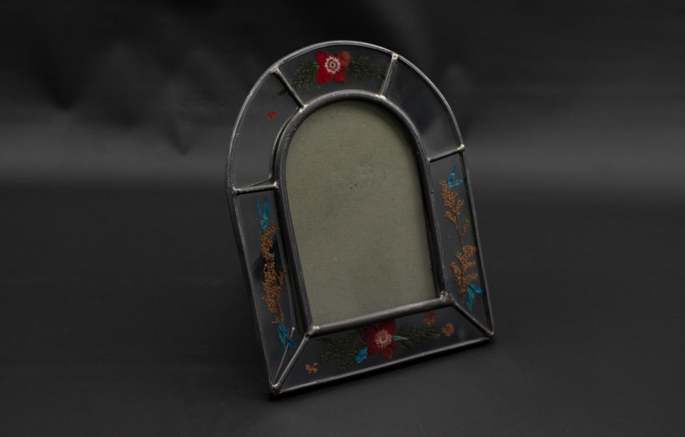 Picture Frame Vintage Window Glass Painted Glass 4 x 5