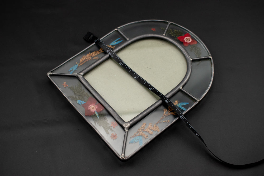 Picture Frame Vintage Window Glass Painted Glass 4 x 5