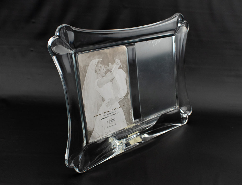 Lenox Wedding Crystal Glass Frame 2 5x7 New Open Box Standing Wedding Display