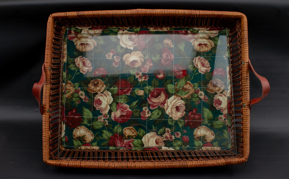 Living Room Basket Flower Cloth Magazine Book Table Organizer 18 x 13