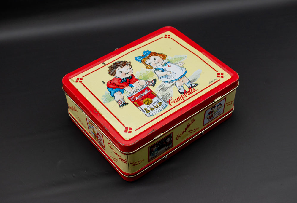 Campbells Soup Lunch Box Vintage Red Used Tin Lunch Box