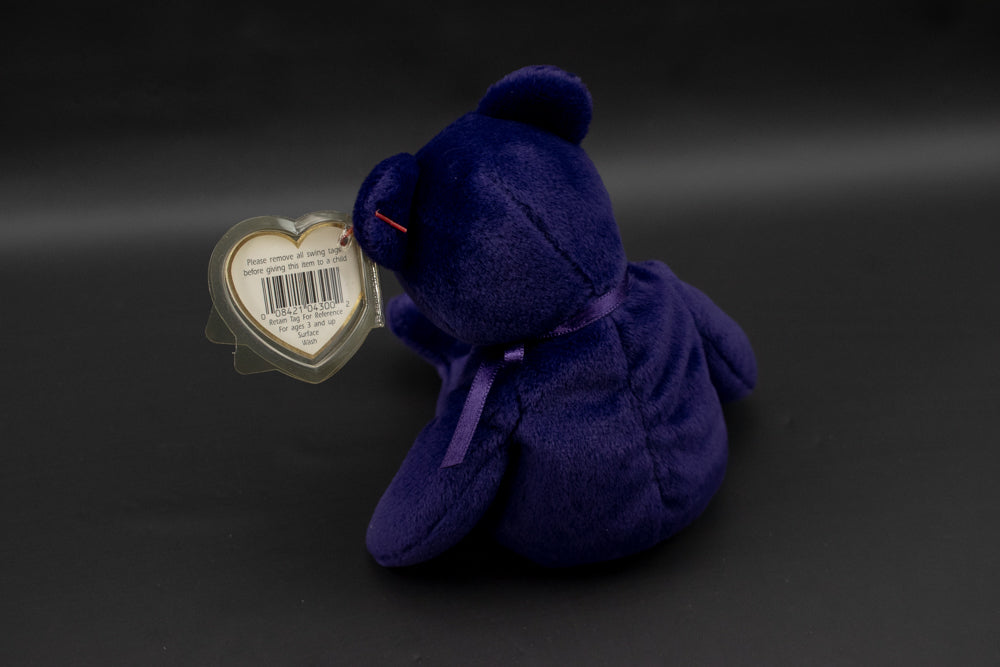 Vintage Princess TY Beanie Baby Purple Bear 1997 Princess Diana PE