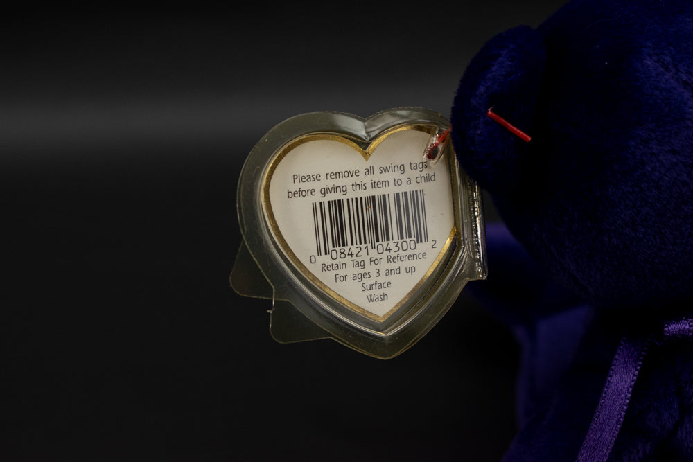 Vintage Princess TY Beanie Baby Purple Bear 1997 Princess Diana PE