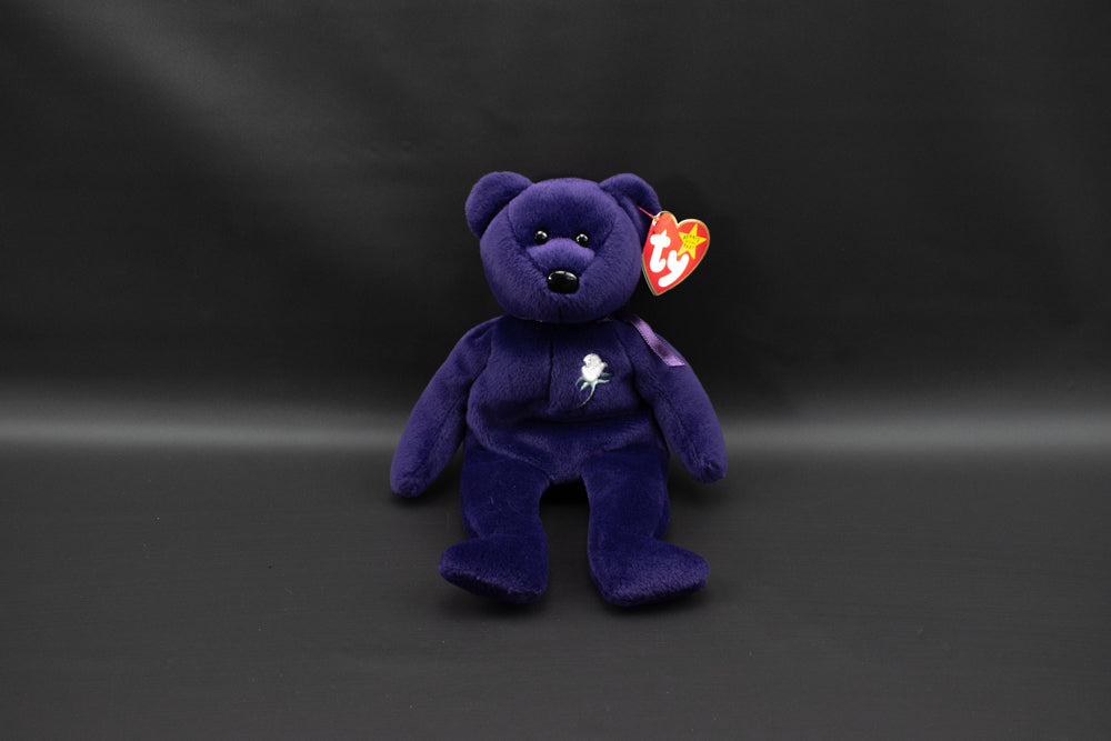 TY Beanie Baby Purple Bear 1997 Vintage Princess Diana Plush PE Pellets