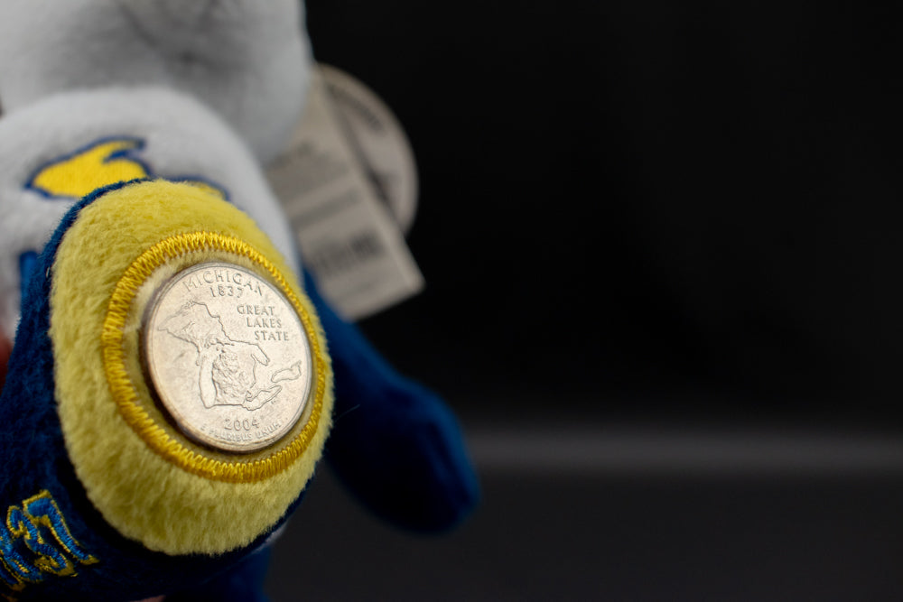 Michigan Limited Treasures Plush Coin Bear NWT 26th State Blue White