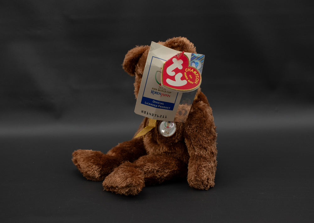 Fifa Word Cup Beanie Baby Brown Bear Korea Japan Limited Edition 2002