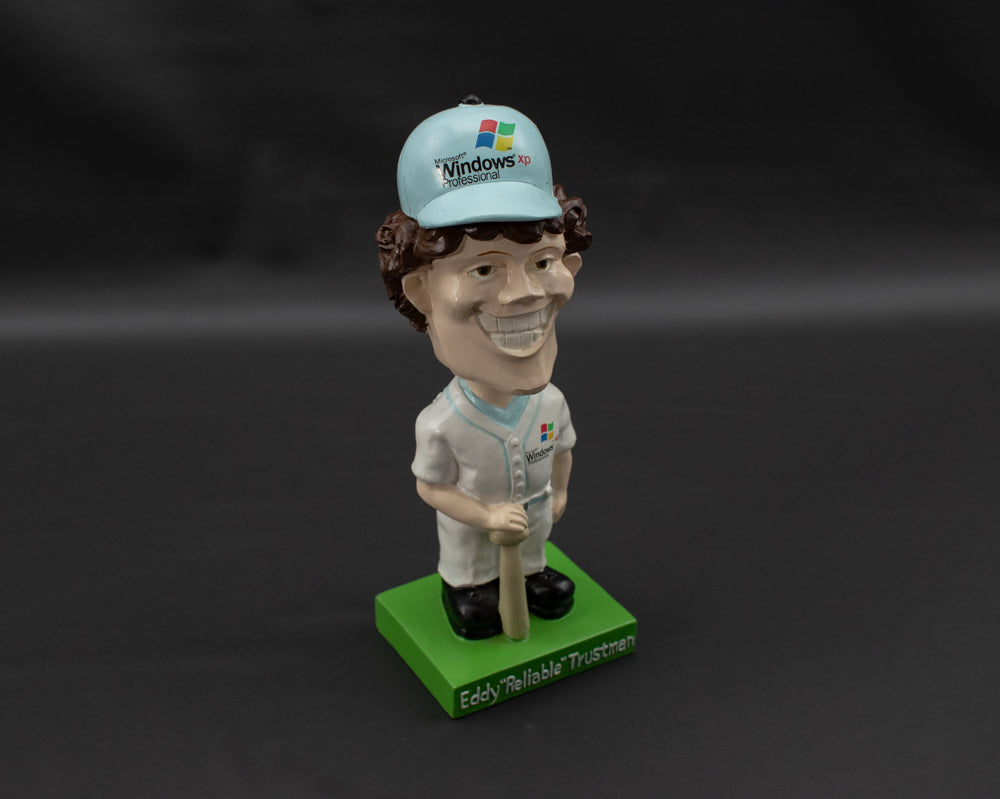 Microsoft Windows XP Pro Eddy "Reliable" Trust Man BobbleHead Baseball Bobble