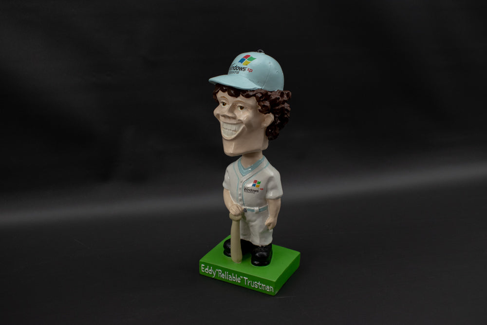 Microsoft Windows XP Pro Eddy "Reliable" Trust Man BobbleHead Baseball Bobble