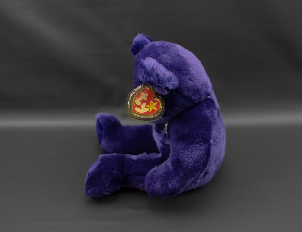 Princess Diana Beanie Baby Purple Bear Large 14in 1998 PE Pellets