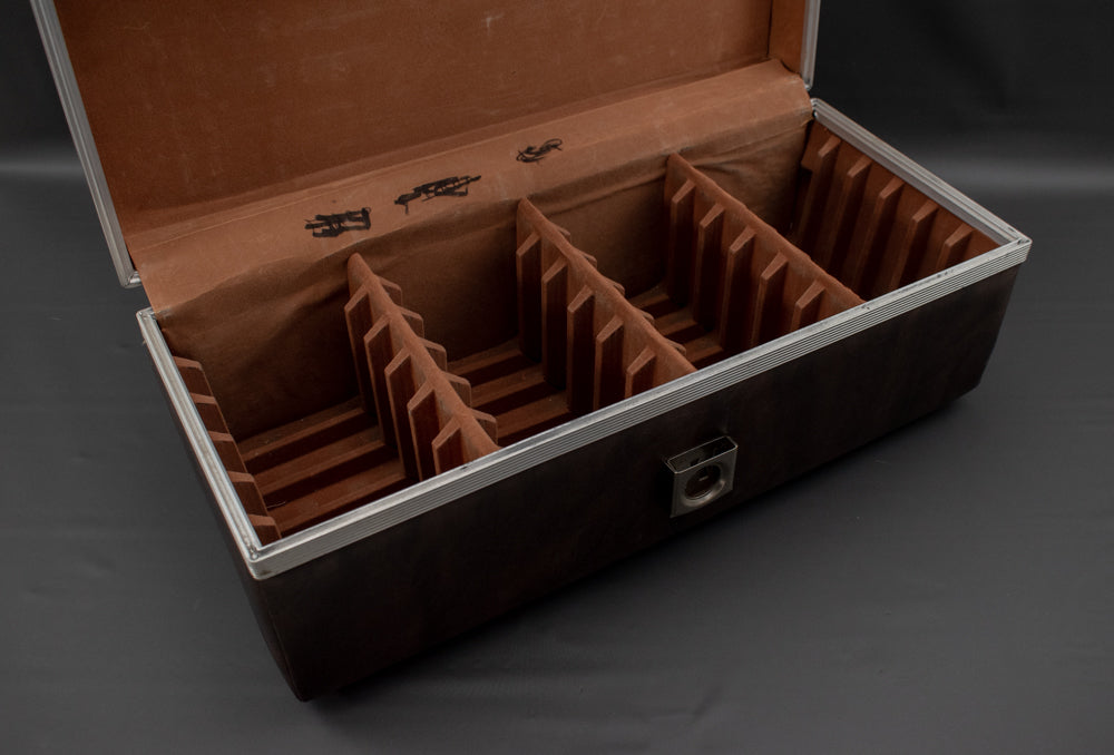 8 Track Carry Collection Case Large used 24 Slots Brown Leather
