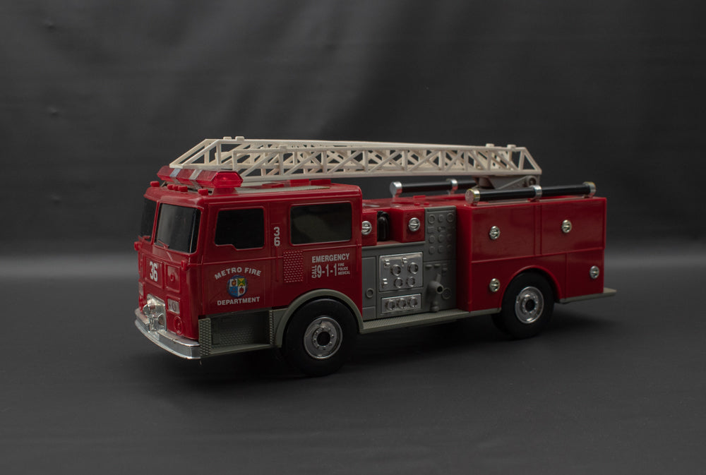 Fire Truck Toy 1992 Red FunRise Metro City Fire Department Truck
