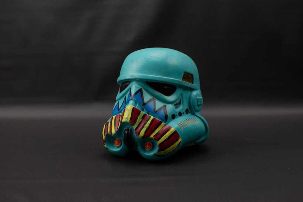 Storm Trooper Helmet Artwork Custom Painted Mini Helmet Used