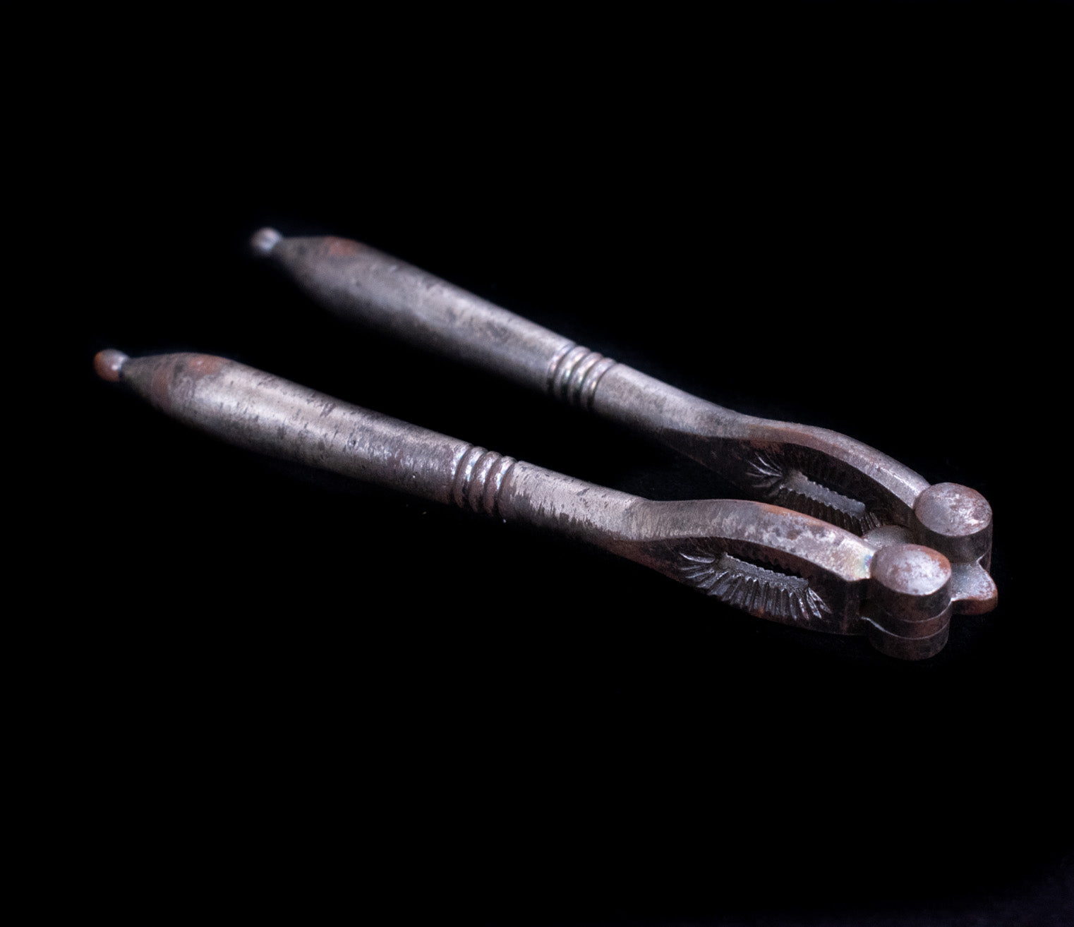 Antique Silver Solid Vintage Nut Cracker Used 5in