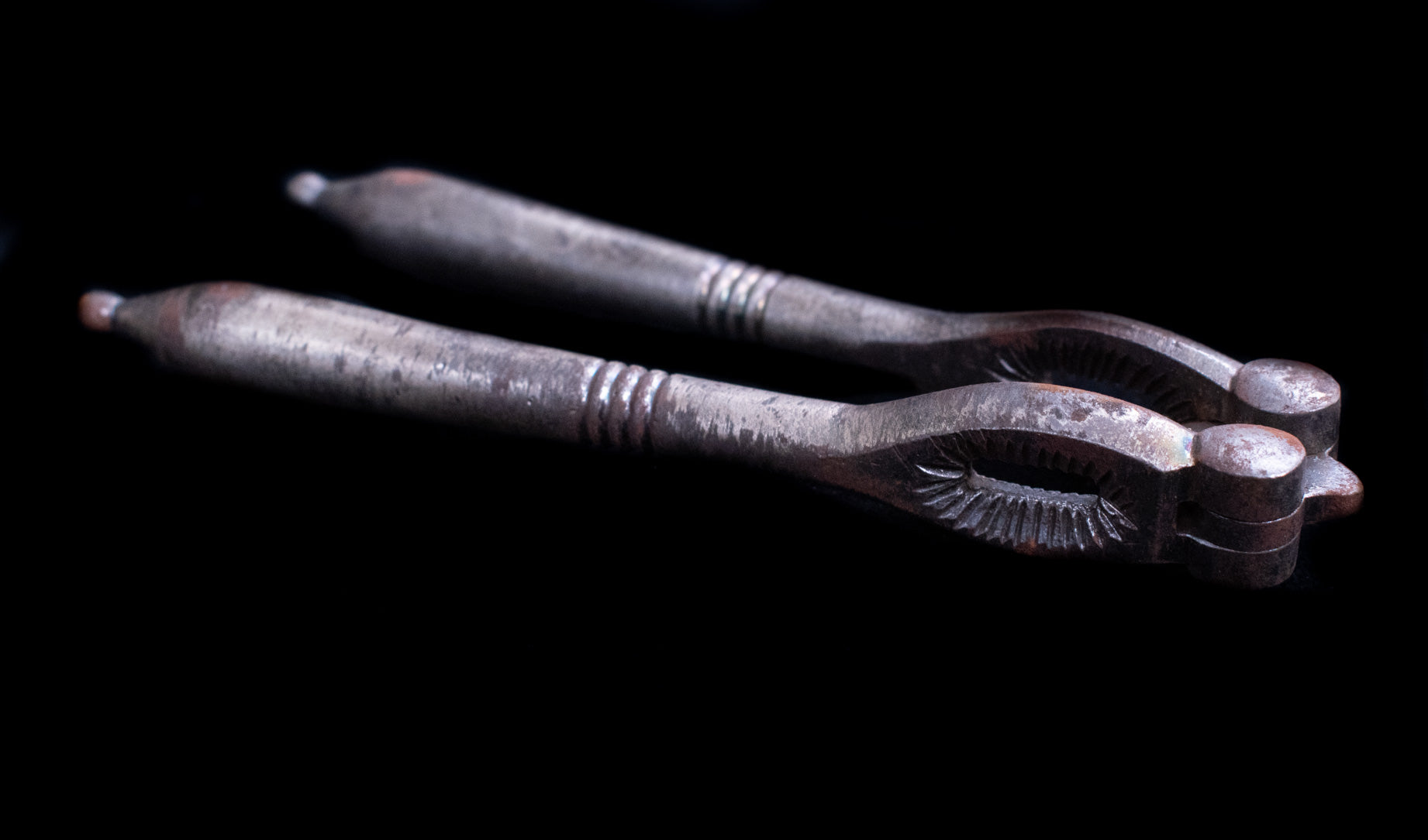 Antique Silver Solid Vintage Nut Cracker Used 5in