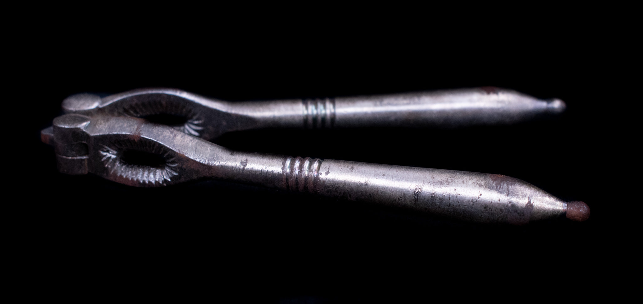 Antique Silver Solid Vintage Nut Cracker Used 5in