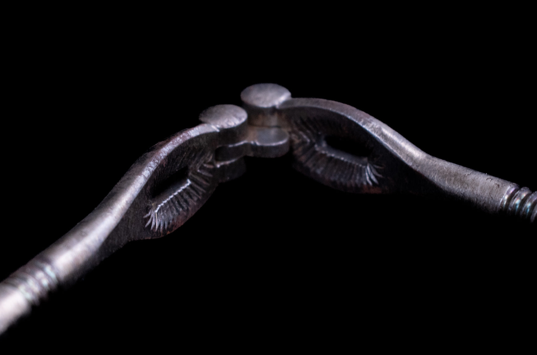 Antique Silver Solid Vintage Nut Cracker Used 5in