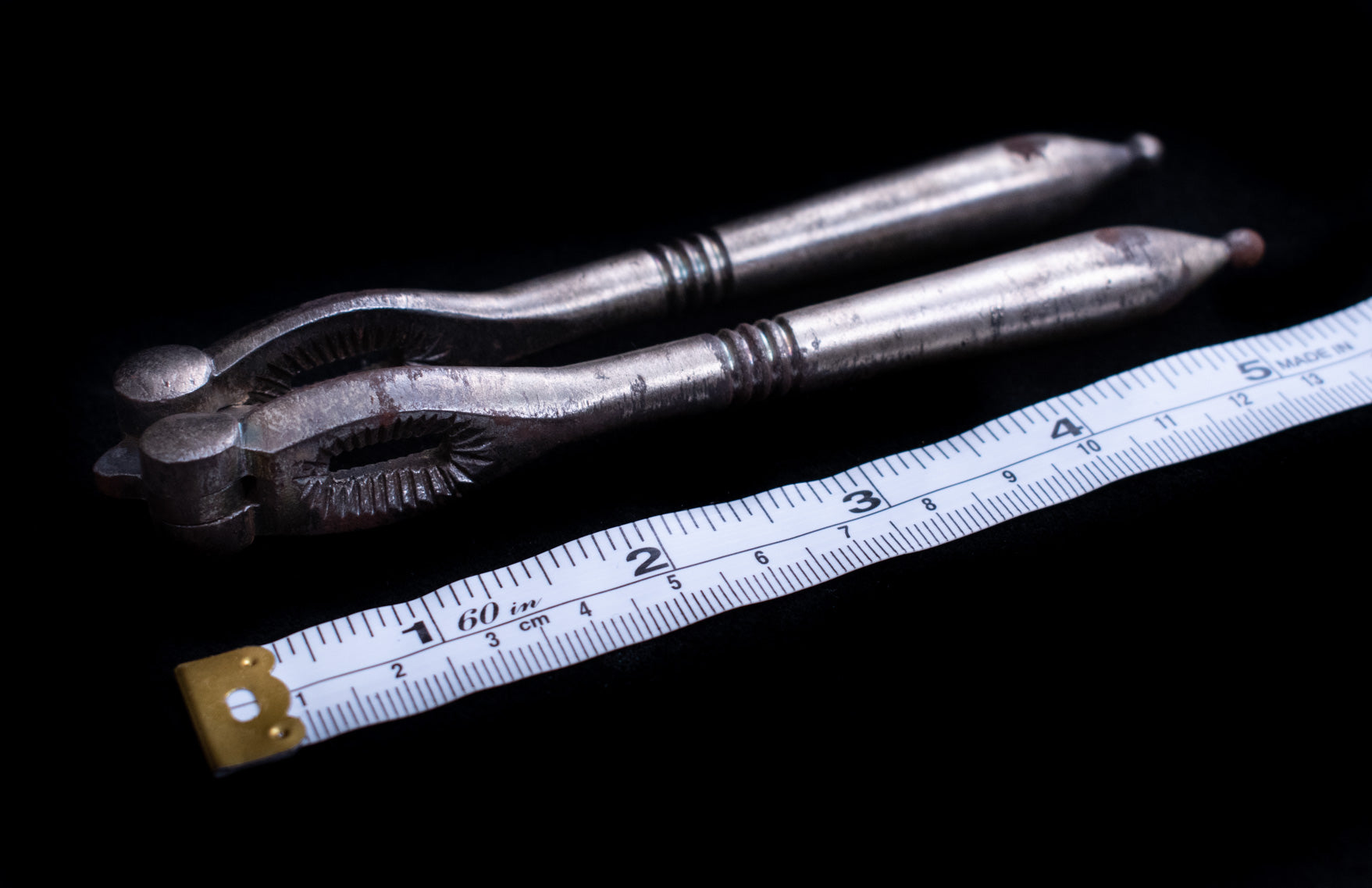 Antique Silver Solid Vintage Nut Cracker Used 5in