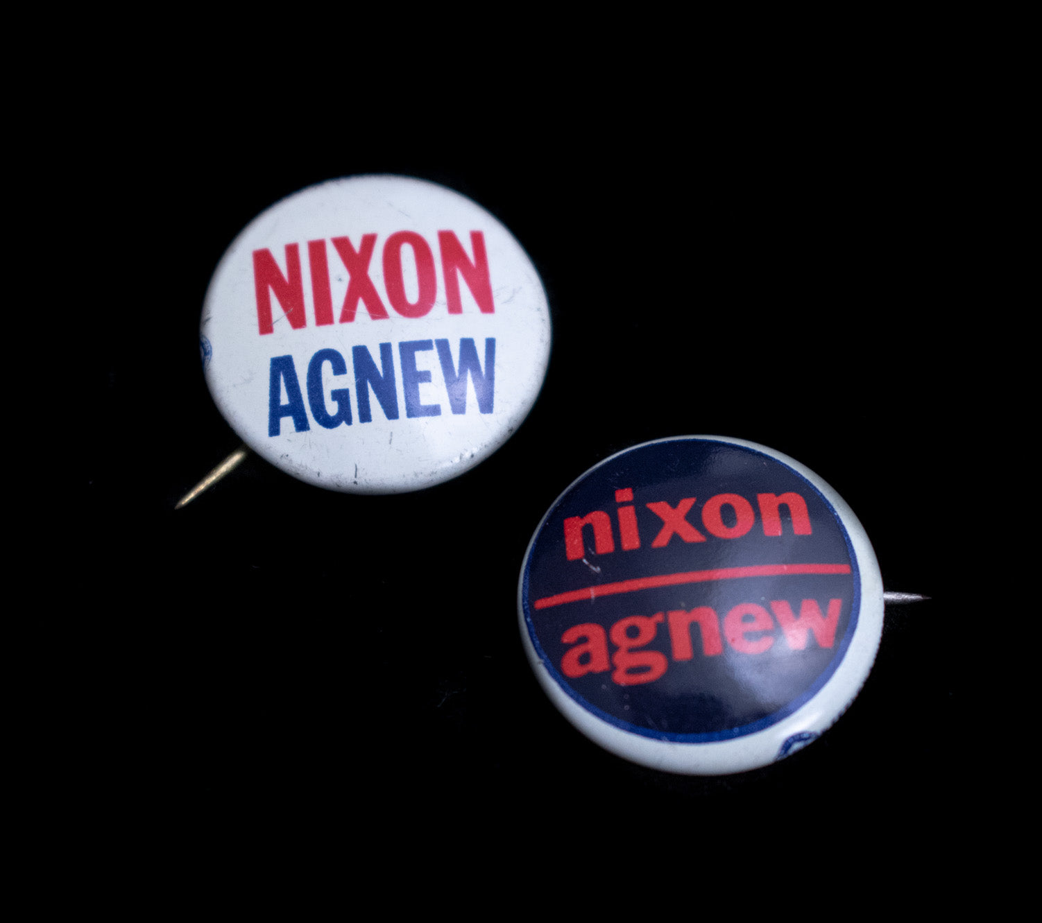 Nixon Agnew Button Pins Two Vintage Used Collectible Pins From 1972