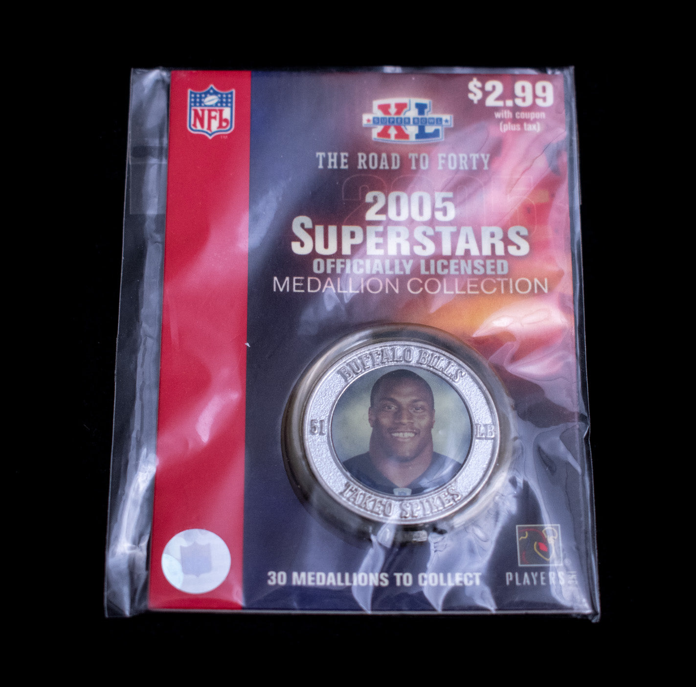 Takeo Spikes Coin Buffalo Bills NFL 2005 Superstars Medallion Collection