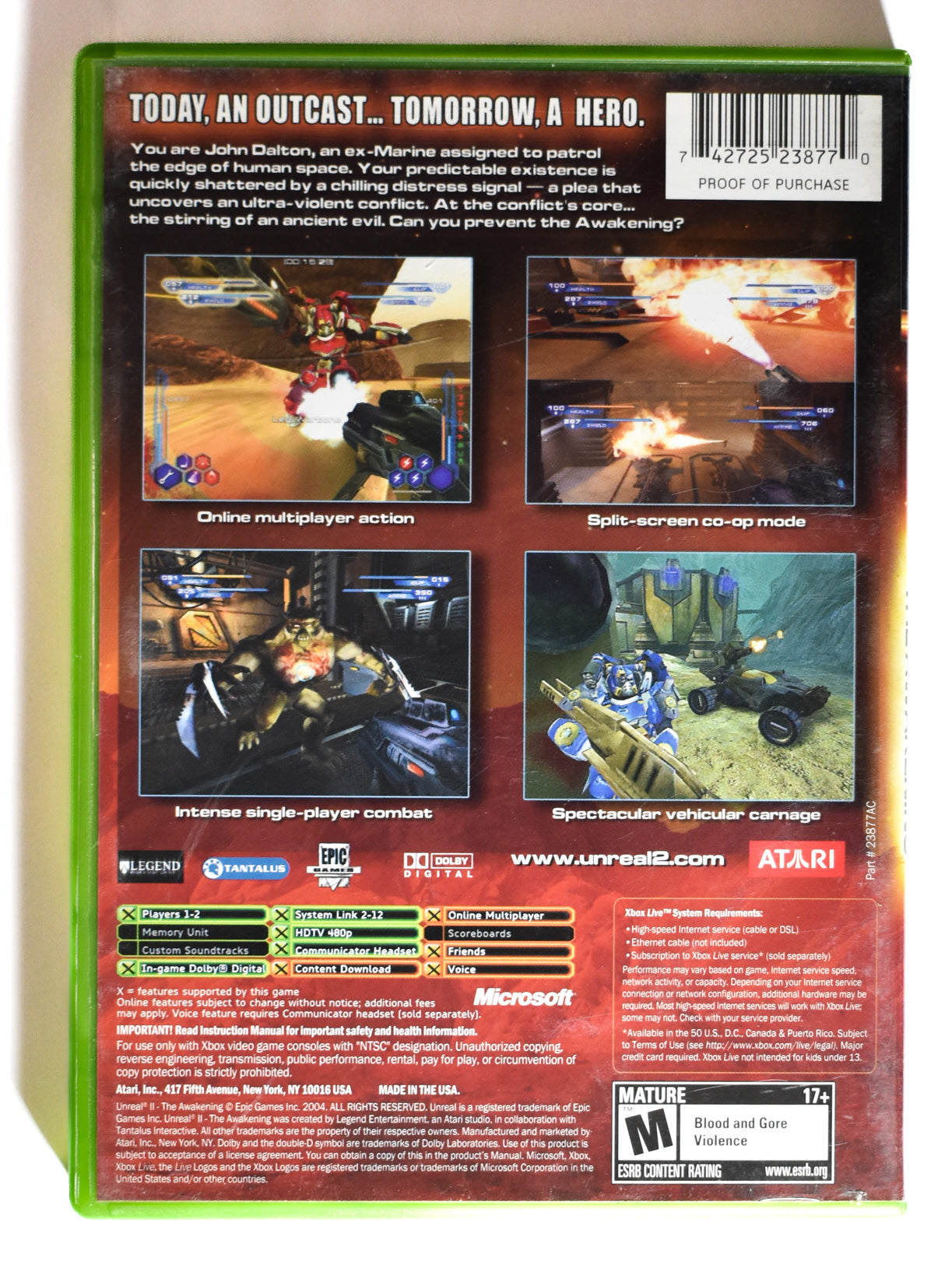 Xbox Unreal 2 The Awakening Game