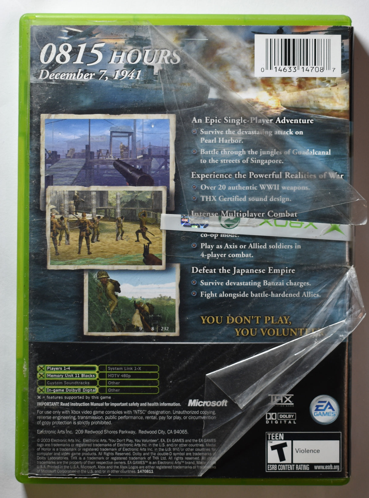 Xbox Medal of honor Rising Sun EA Games Microsoft Xbox Original Used