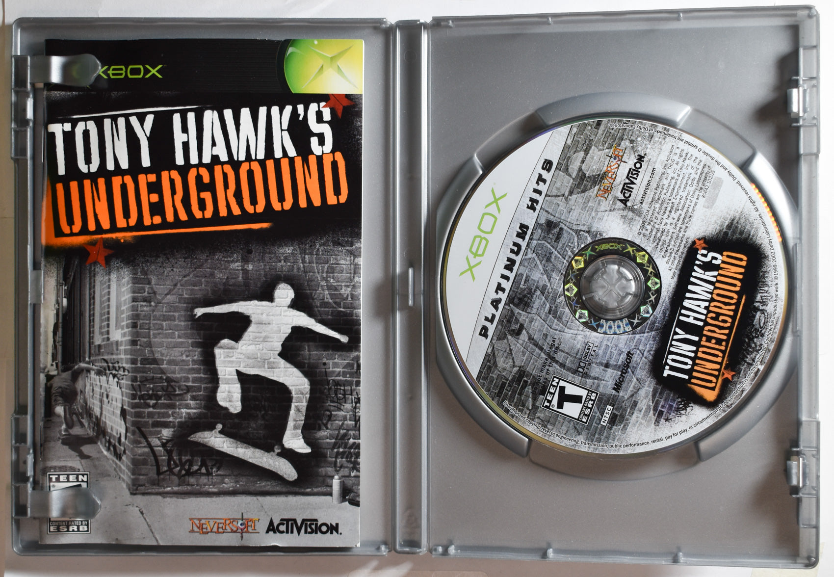 Xbox Tony Hawk Underground Game Platinum Hits Microsoft Original Xbox Game