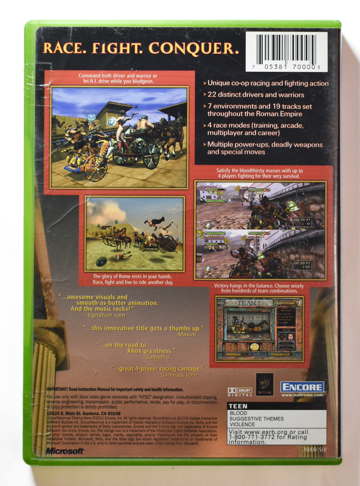 Xbox Circus Maximus Chariot Wars Microsoft Xbox Original USED