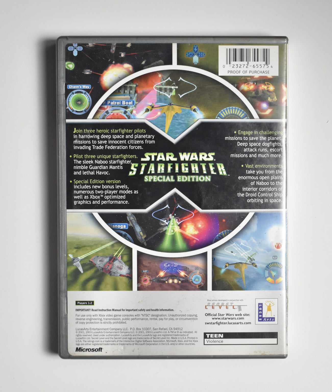 Xbox Star Wars Star Fighter Video Game Special Edition Microsoft Xbox Used