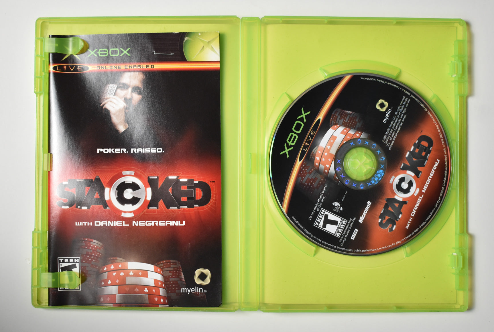 Xbox Stacked Poker Raised Microsoft xbox Original Video Game Used