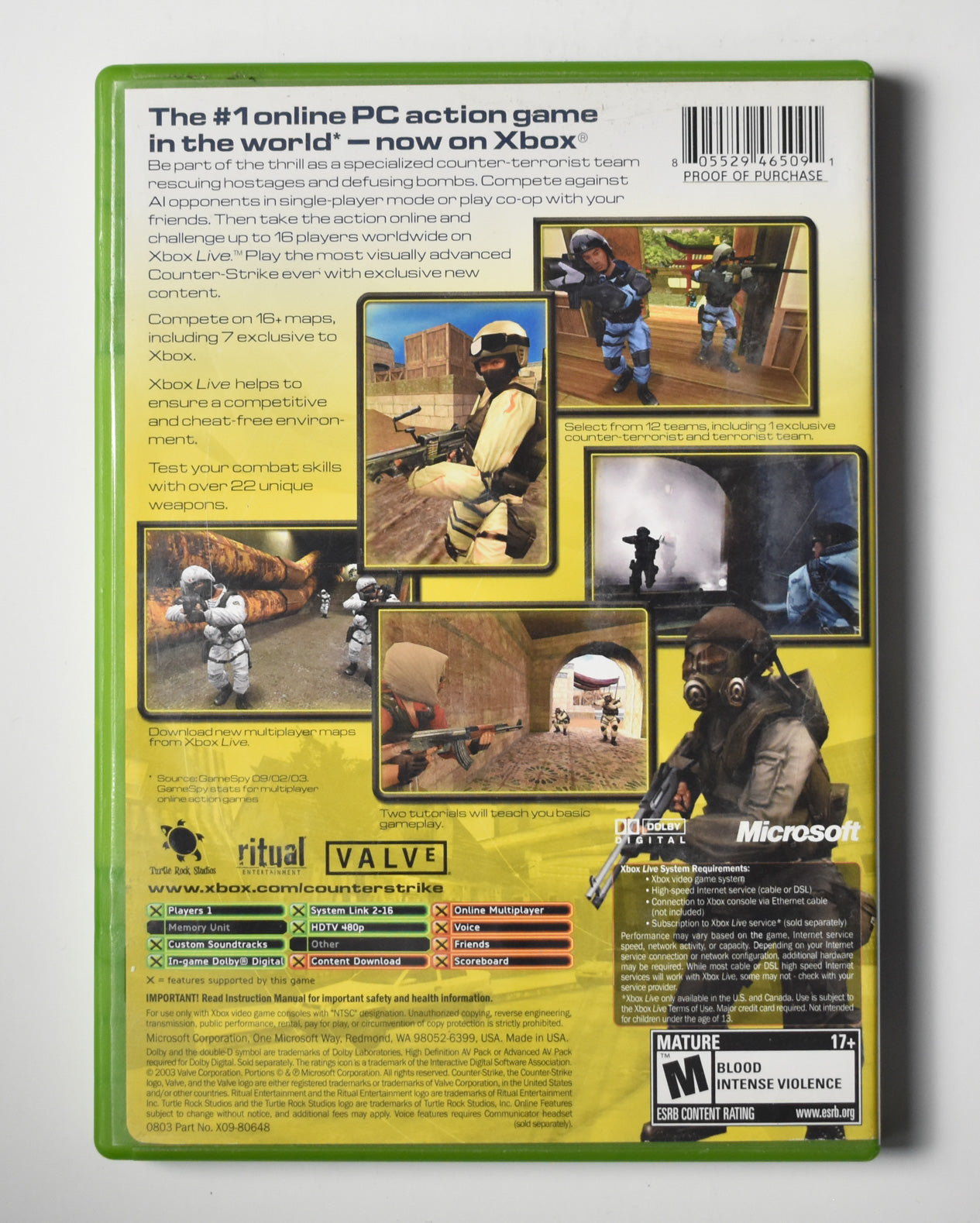 Xbox Counter Strike Game Used Microsoft Xbox Original USED