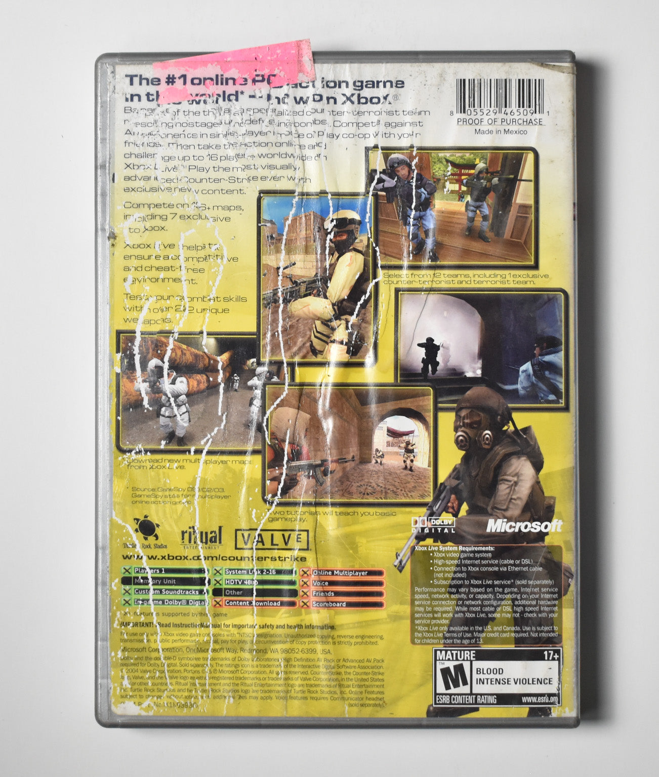 Xbox Counter Strike Platinum Hits Game Rough Cover Microsoft Xbox Original USED