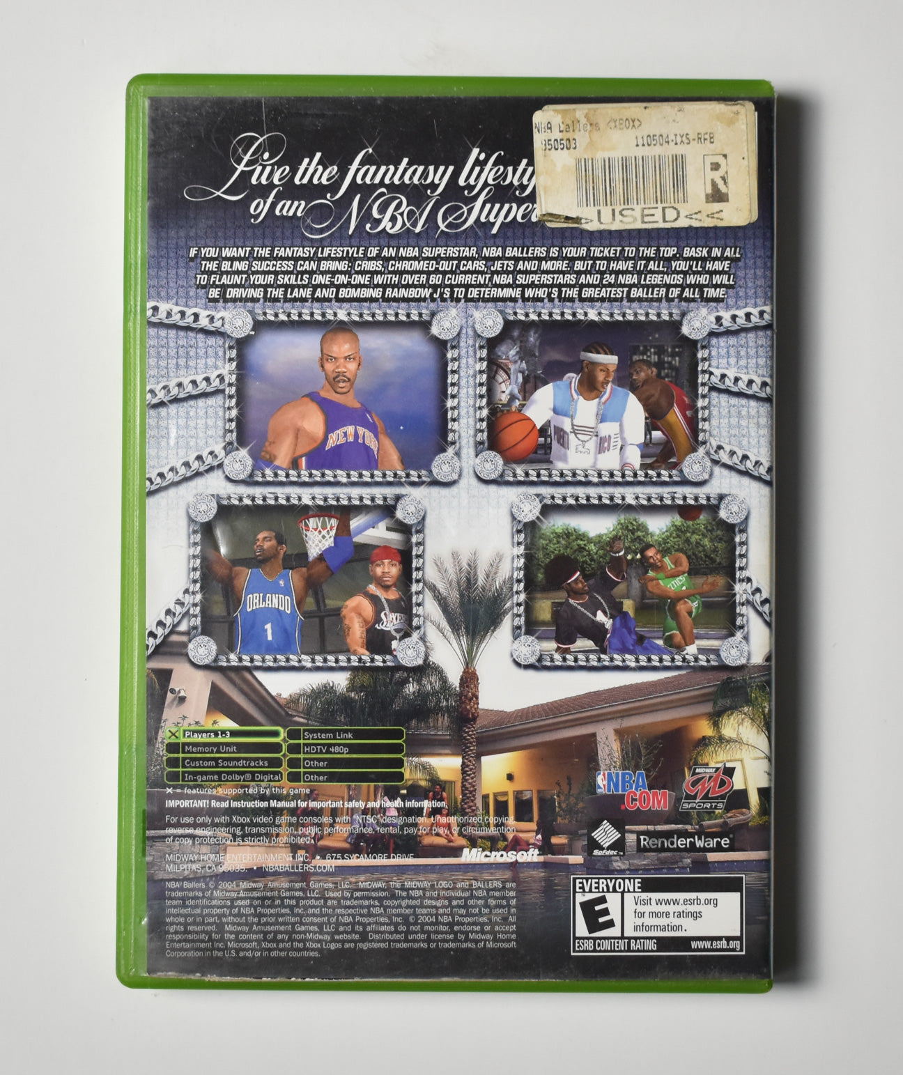 Xbox NBA Ballers Video Game Used Original Xbox