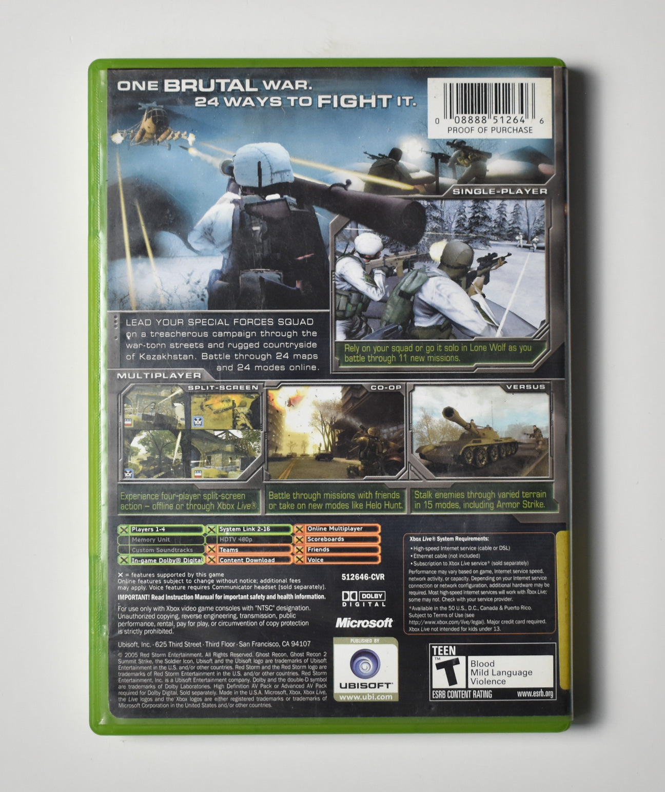 Xbox Ghost Recon 2 Summit 2 Strikes Microsoft Xbox Original USED