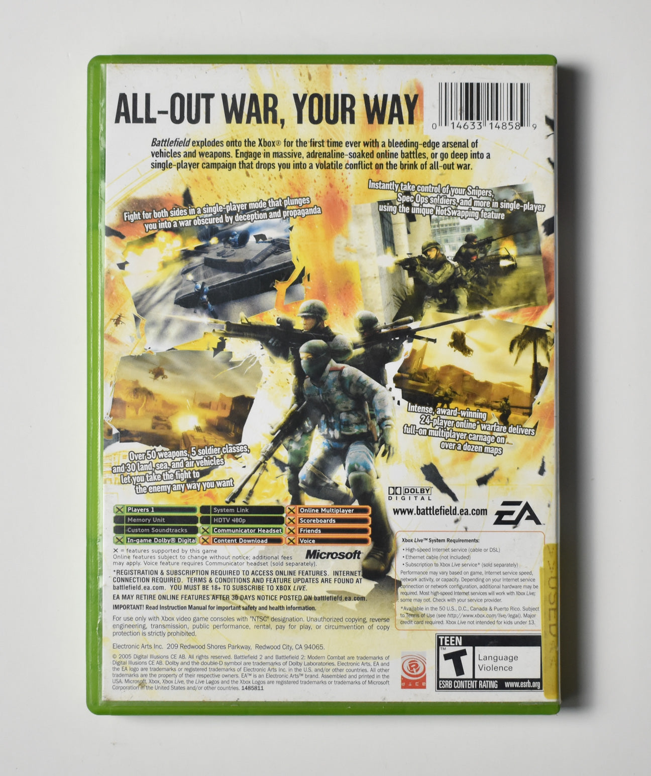 Xbox Battle Field 2 Modern Combat USED