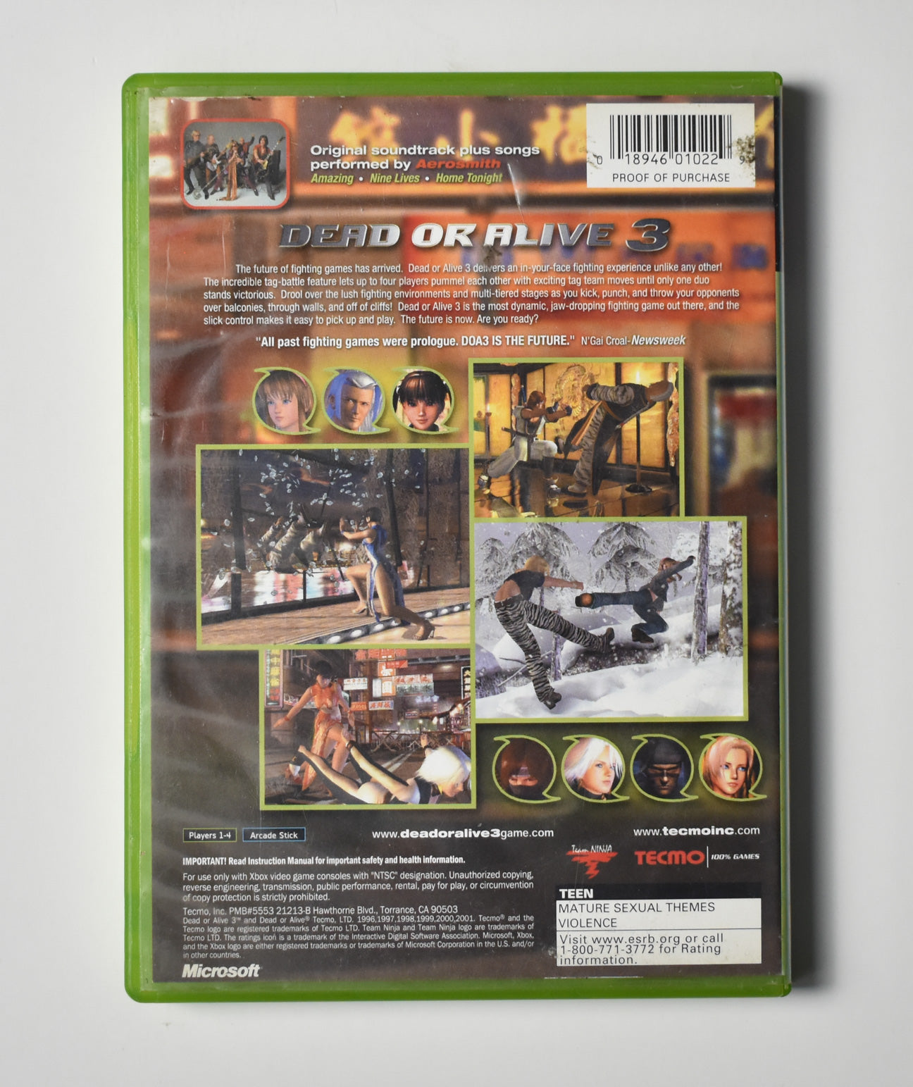 Xbox Dead or Alive 3 Game Used Microsoft Game Microsoft Xbox Original USED