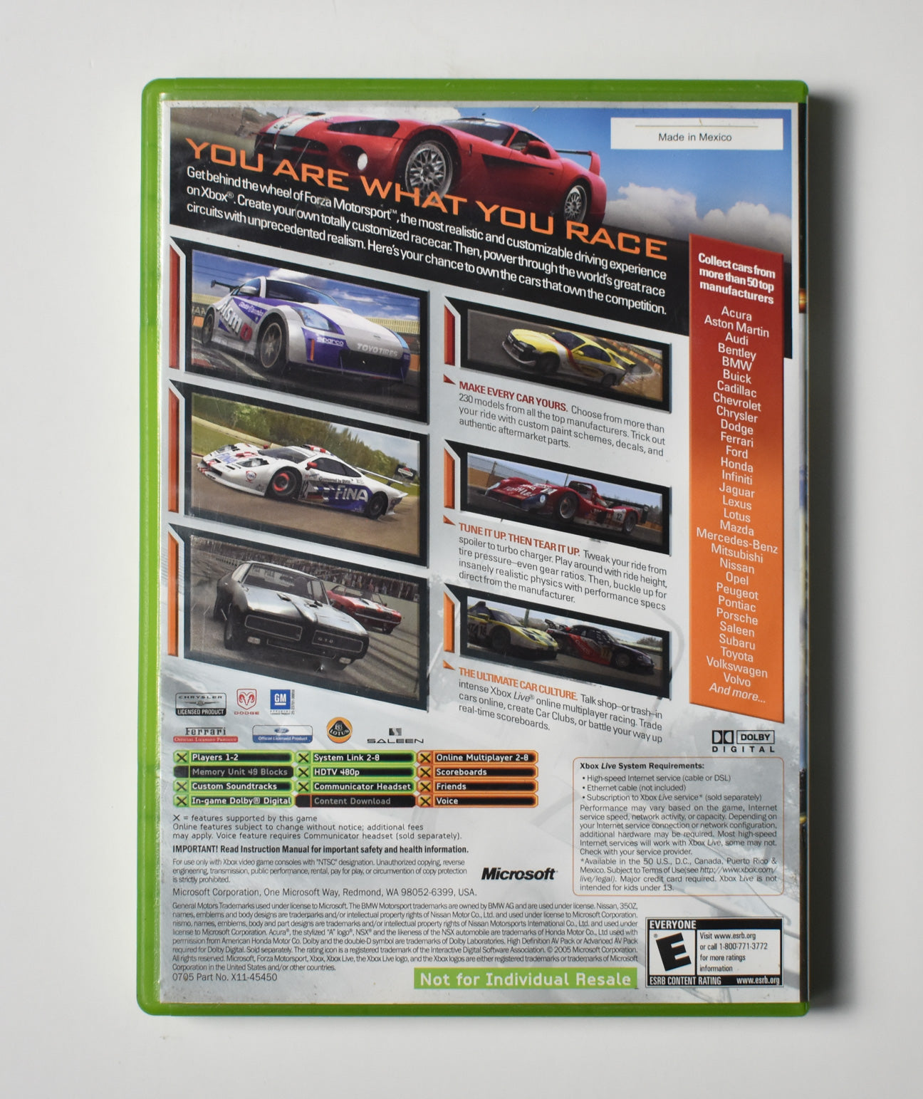 Xbox Forza Motorsports Microsoft Xbox Original USED