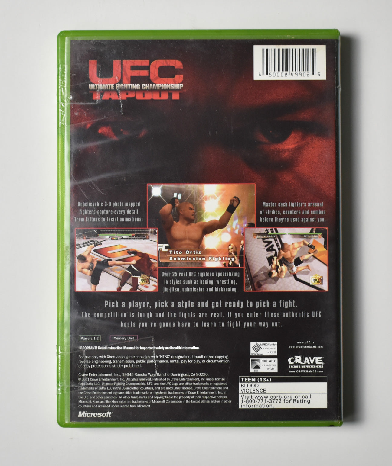 Xbox UFC Fighting Champion Game Microsoft Xbox Original Game Used