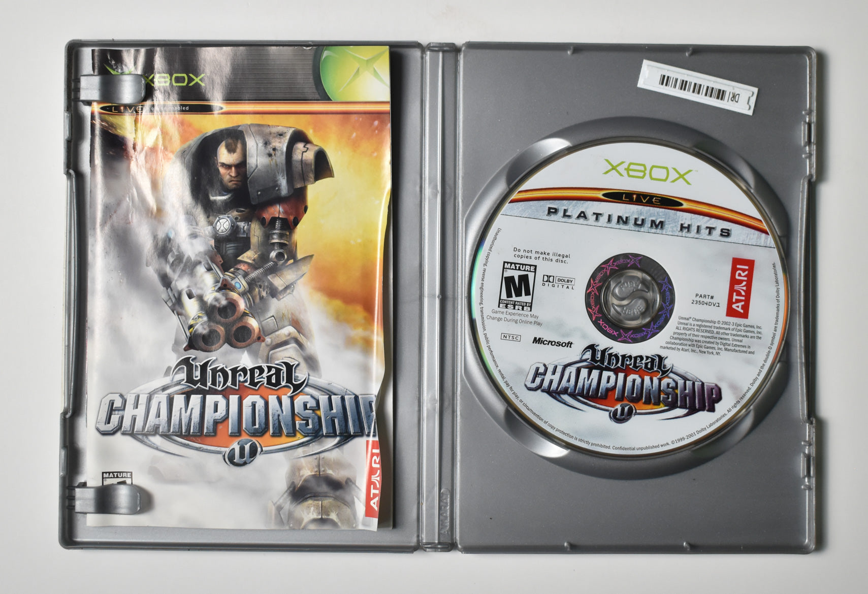 Xbox Unreal Championship Platinum Hits Game Used Damaged Booklet