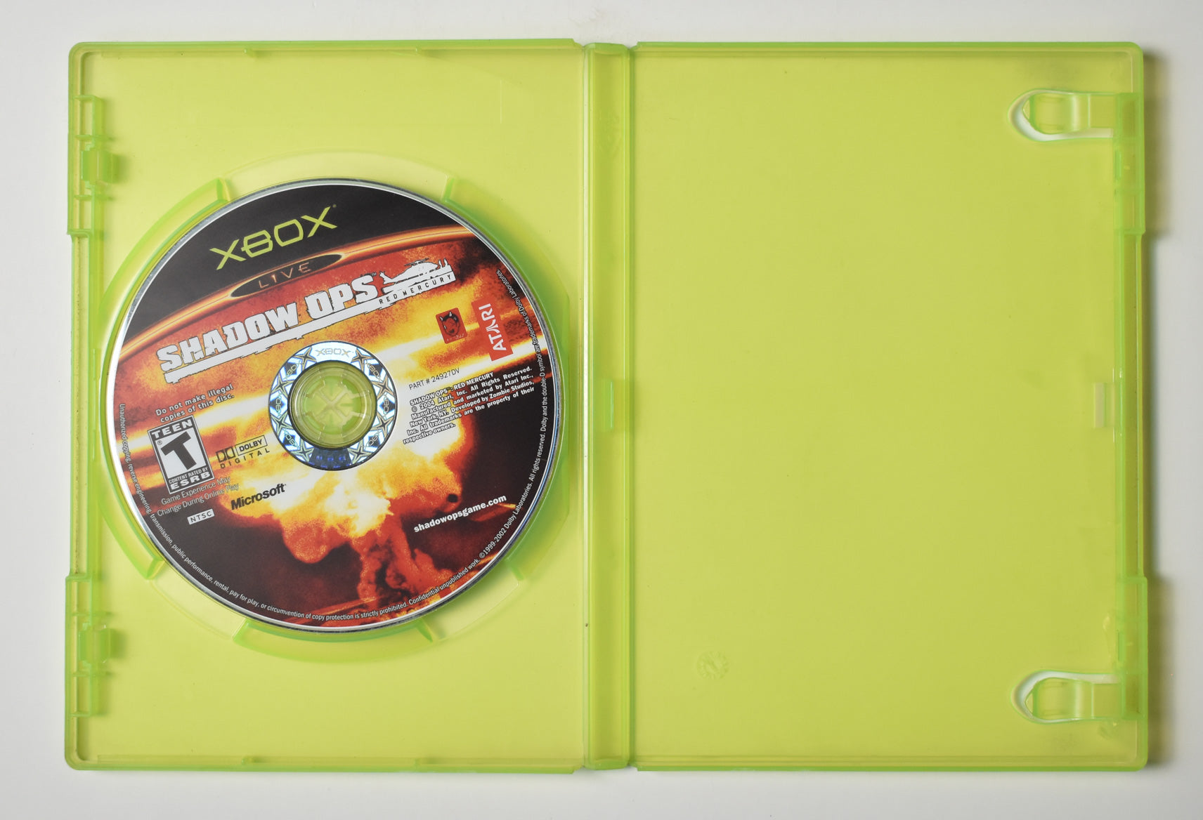 Xbox Shadow Ops Game No Cover Microsoft Video Game Used