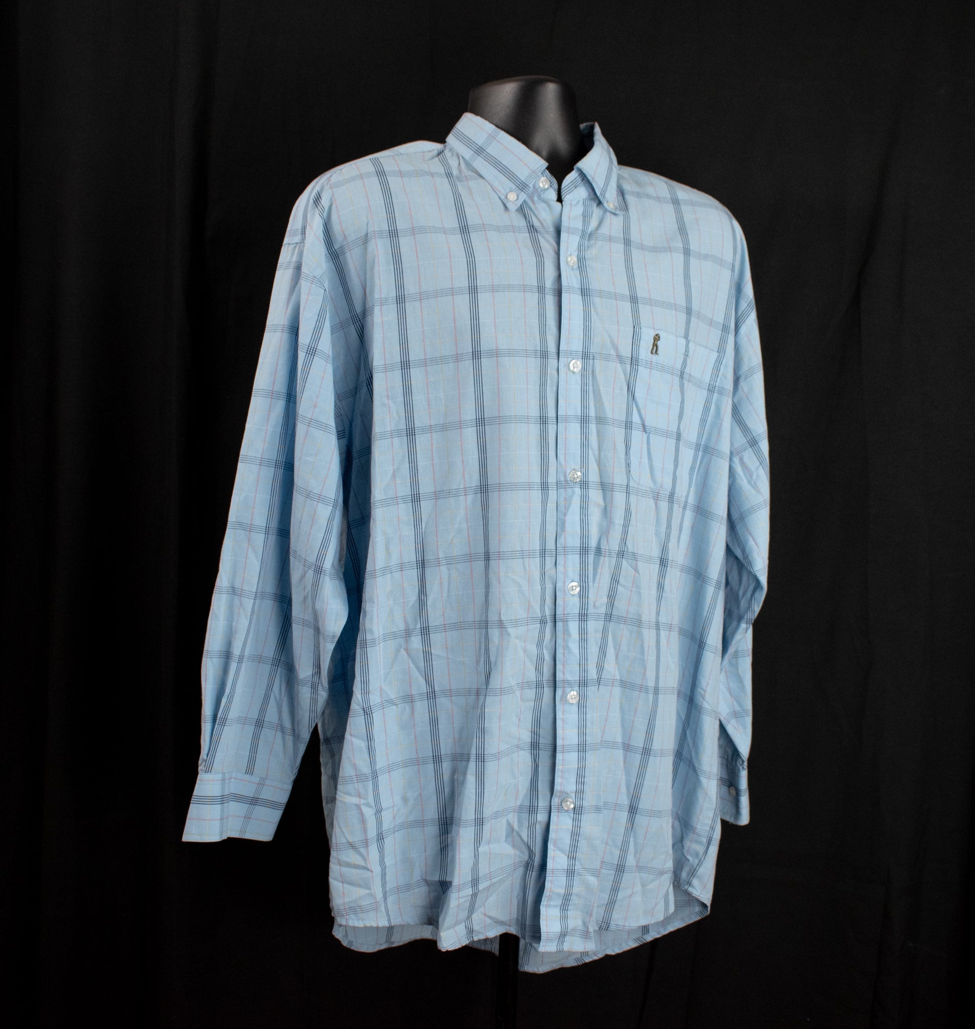 Starr Western Wear X-Large Men Long Sleeve Button Up Collar Blue Shirt Adult Western Dress Up XL