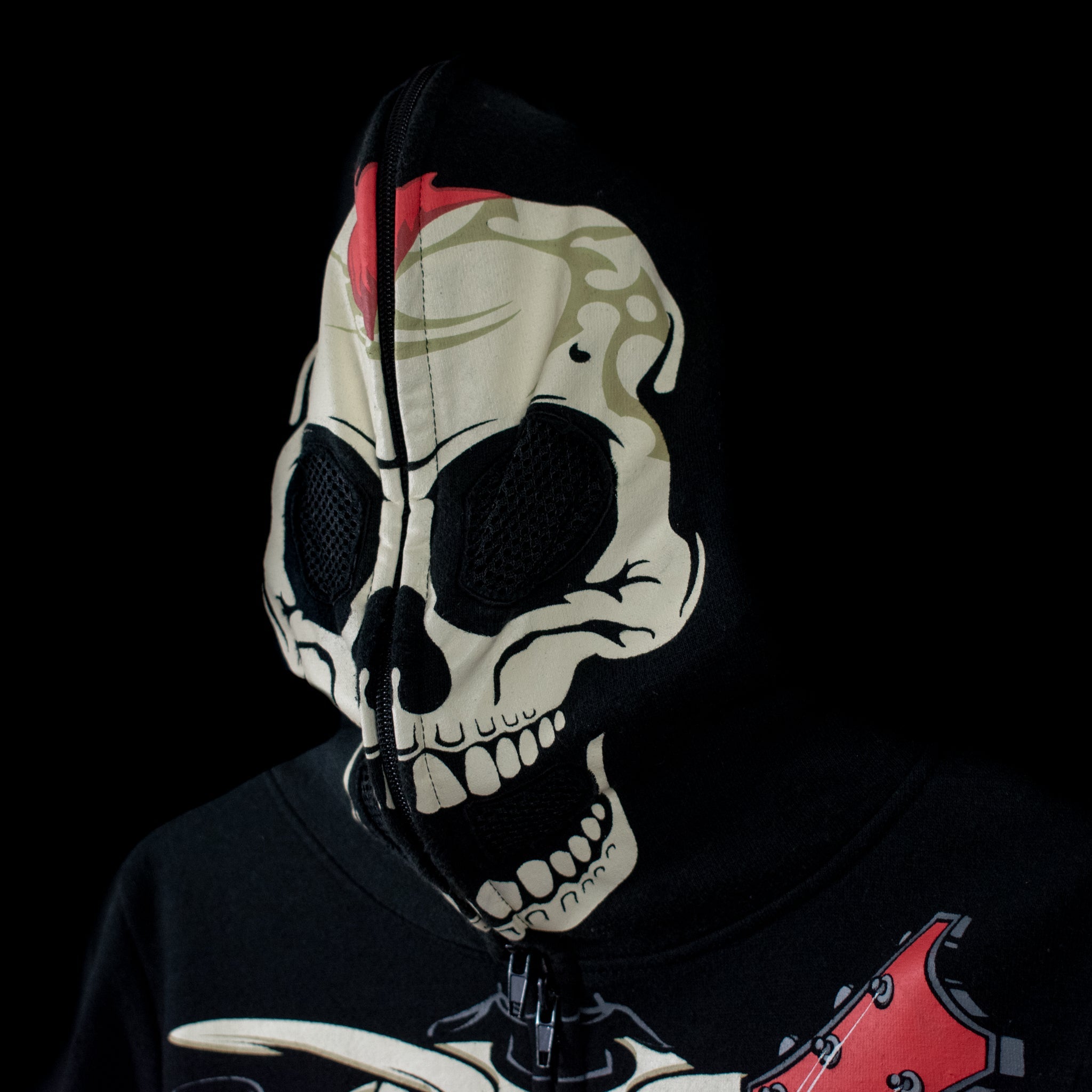 Skull Hoodie Pullover Mask Kids Sweatshirt Black Skeleton Sweater Four Seasons Design Medium